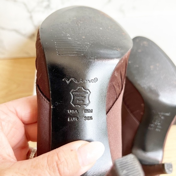 Nina Brown Satin Pumps - Picture 5 of 5